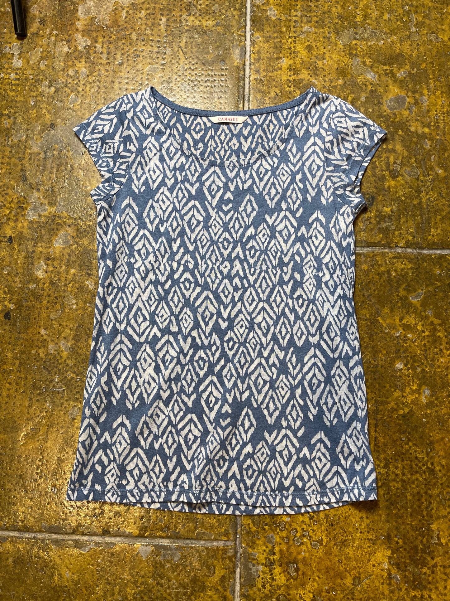 Camaieu Short Sleeve Top Blue 2000s y2k - S
