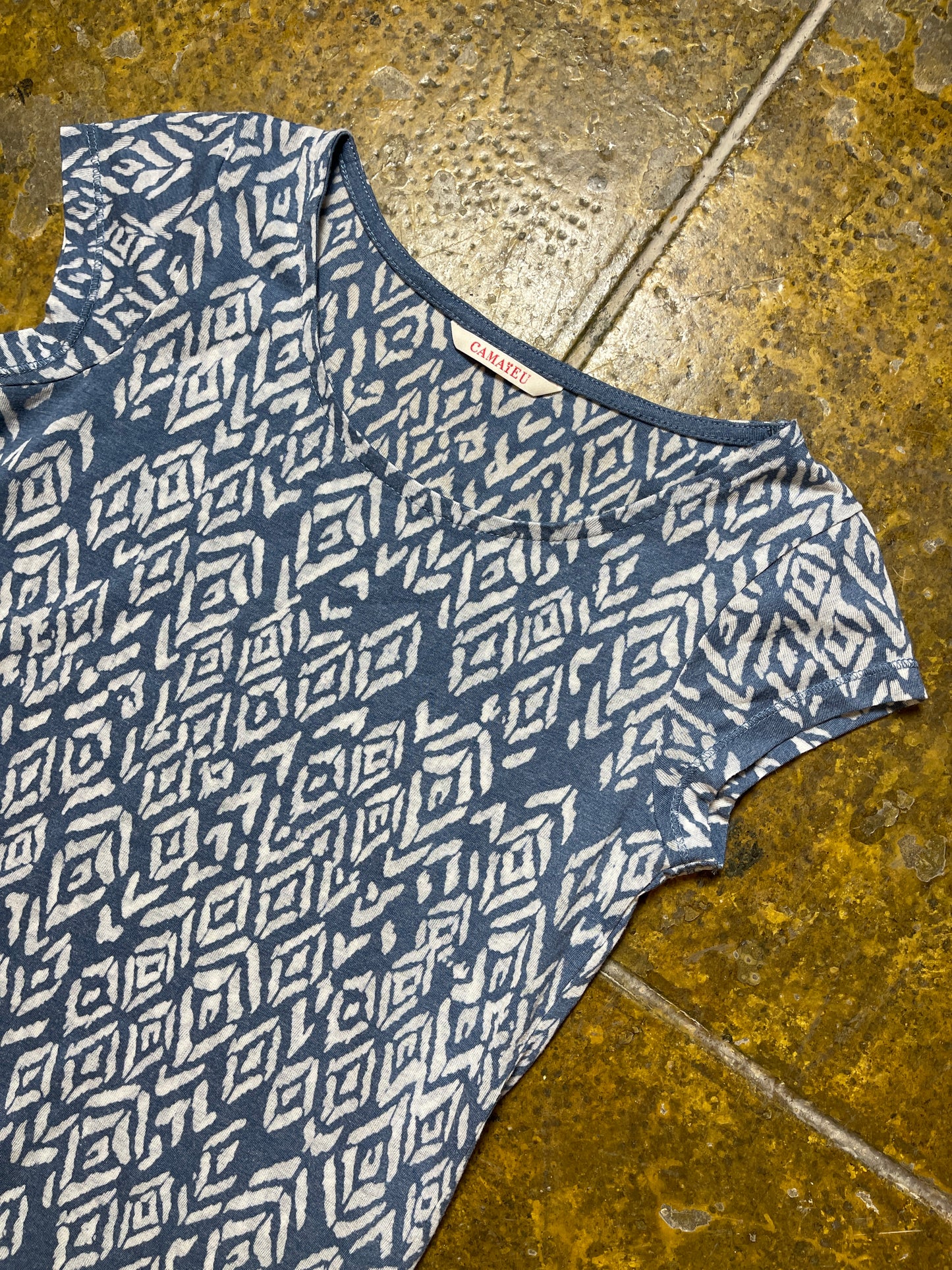 Camaieu Short Sleeve Top Blue 2000s y2k - S