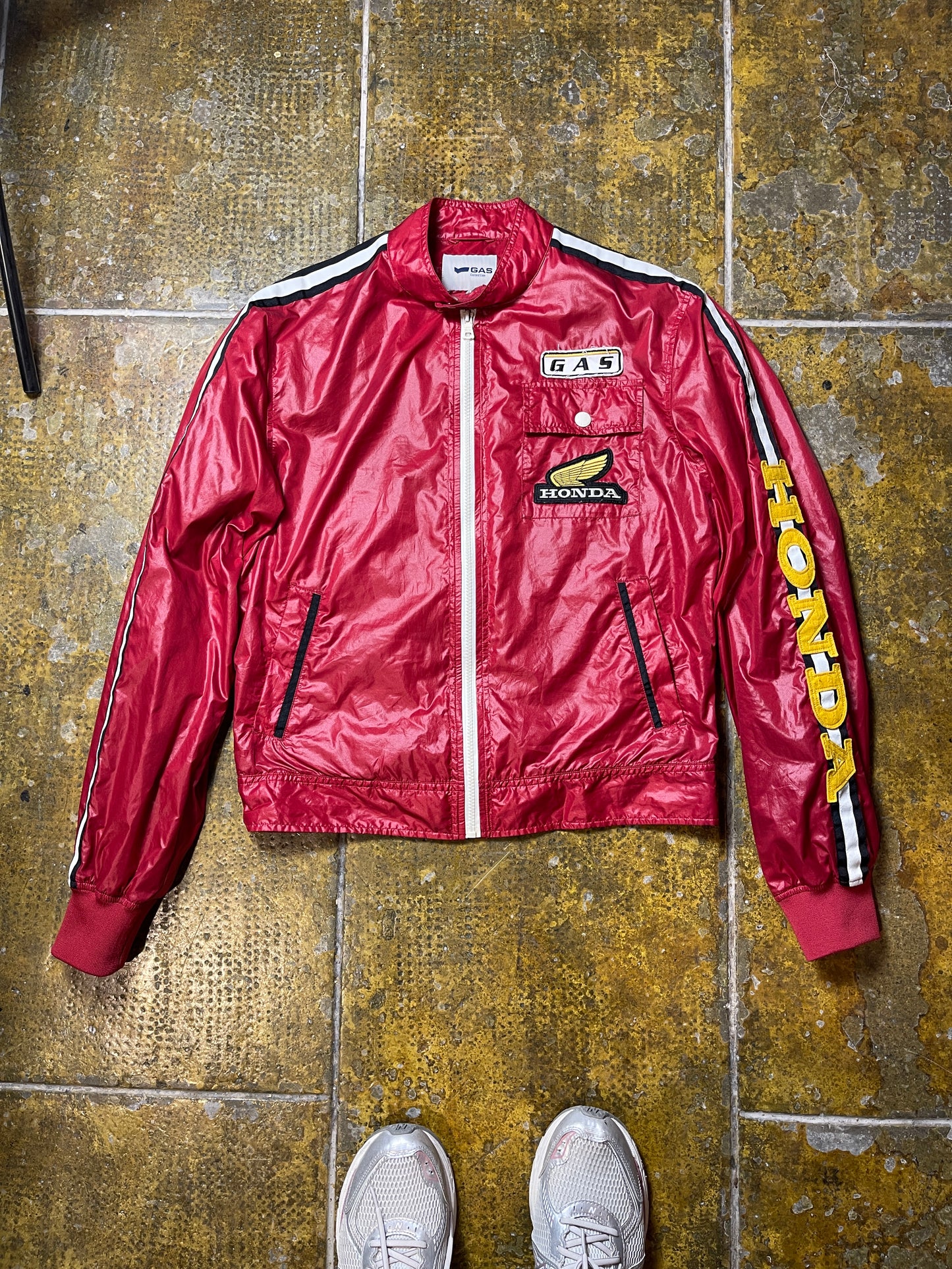 Gas Racing Jacket Honda Red Patches 2000s y2k - M