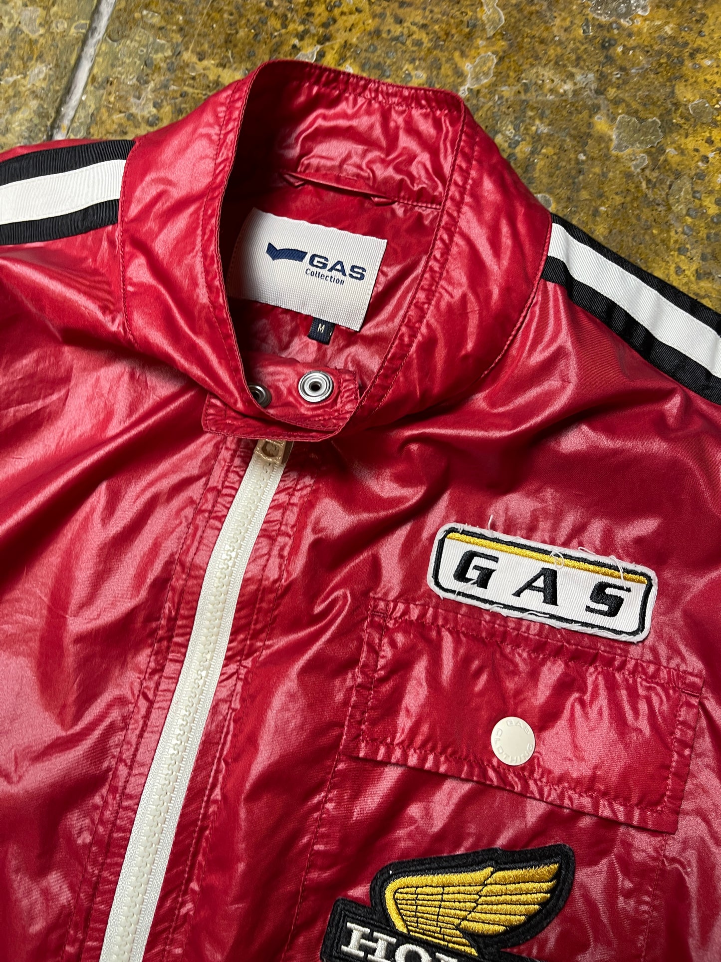 Gas Racing Jacket Honda Red Patches 2000s y2k - M