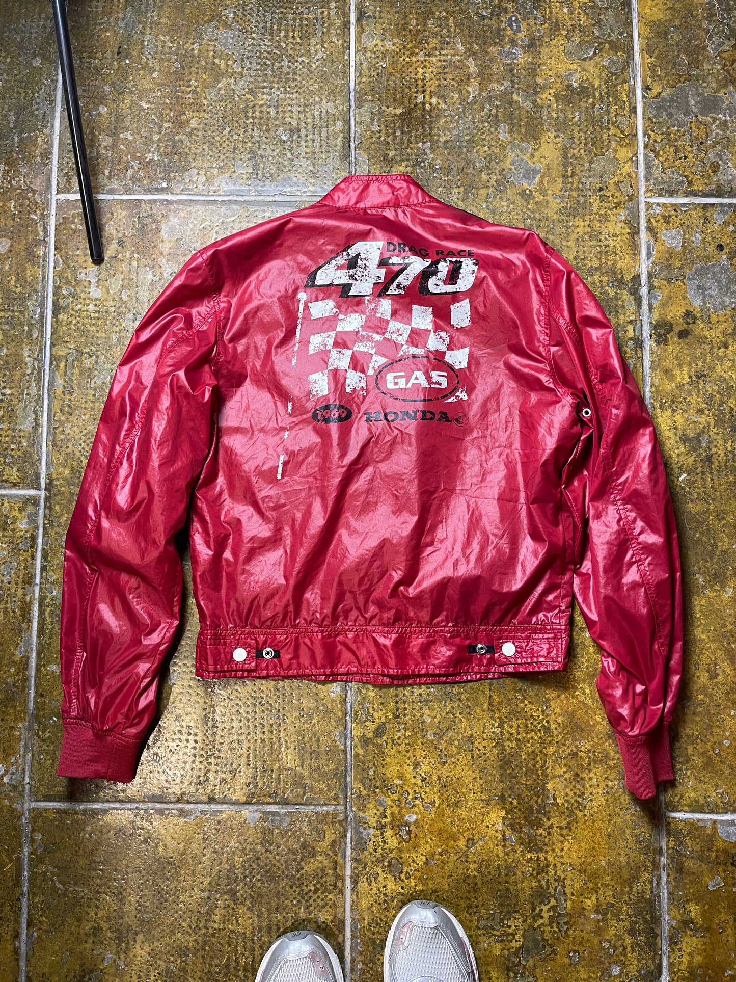 Gas Racing Jacket Honda Red Patches 2000s y2k - M