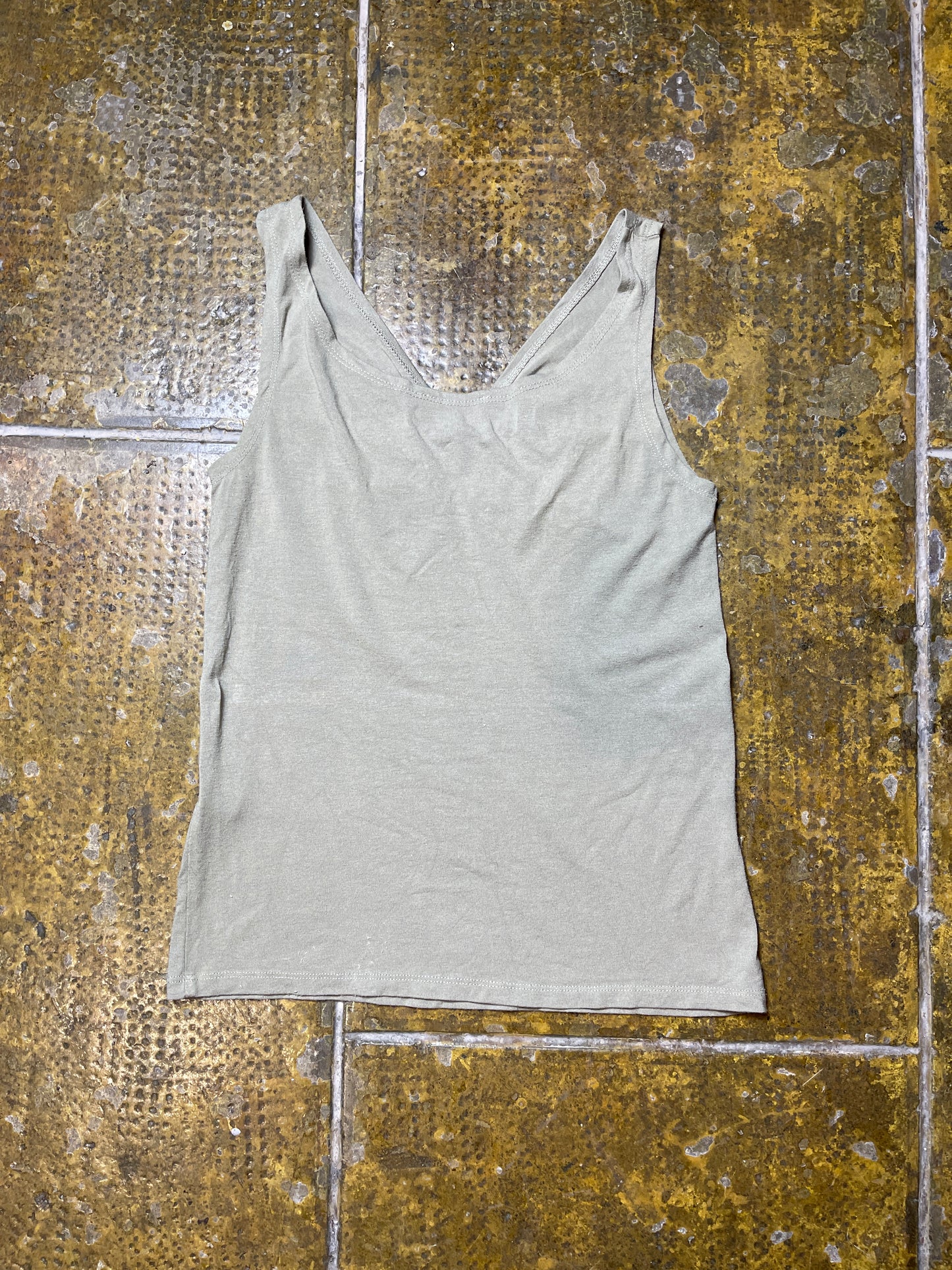 Fashion Express Sleeveless Top Khaki 2000s y2k - S