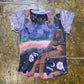 Thamato Short Sleeve Top see through Multicolor 2000s y2k - S