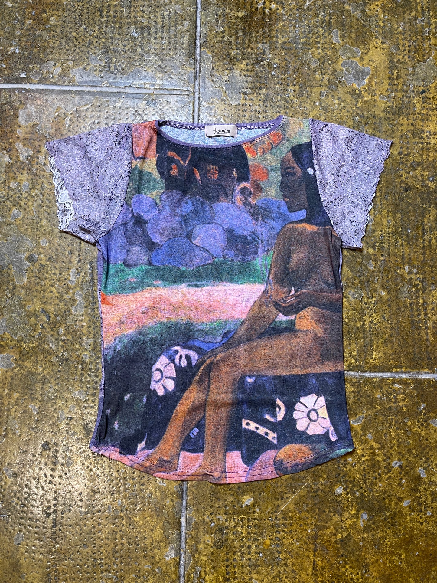 Thamato Short Sleeve Top see through Multicolor 2000s y2k - S