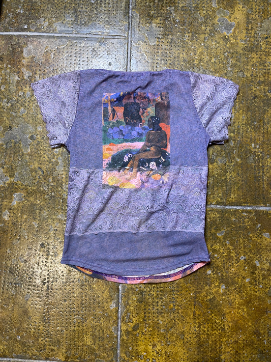 Thamato Short Sleeve Top see through Multicolor 2000s y2k - S