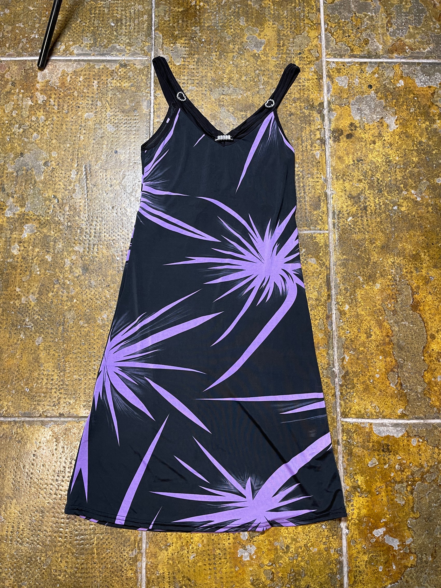 You & me Sleeveless Dress Black Purple 2000s y2k - M