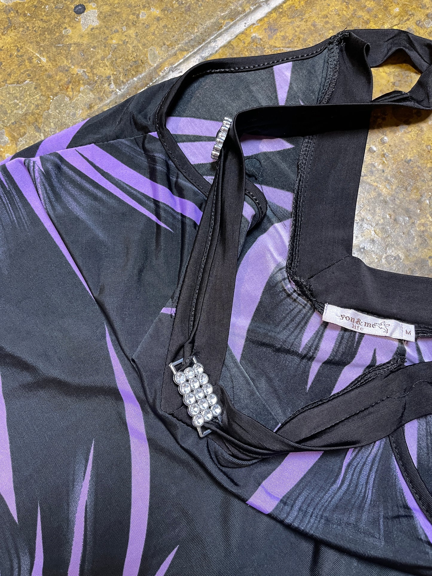 You & me Sleeveless Dress Black Purple 2000s y2k - M
