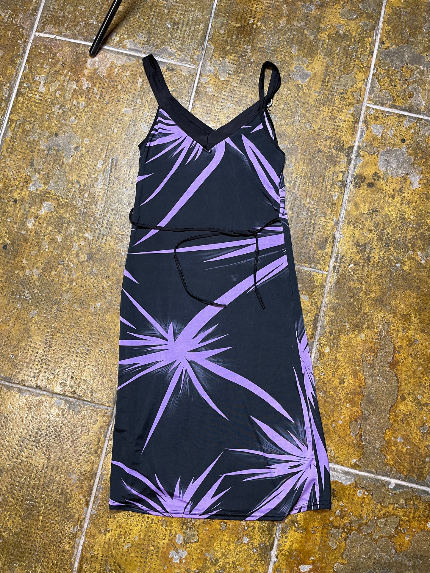 You & me Sleeveless Dress Black Purple 2000s y2k - M