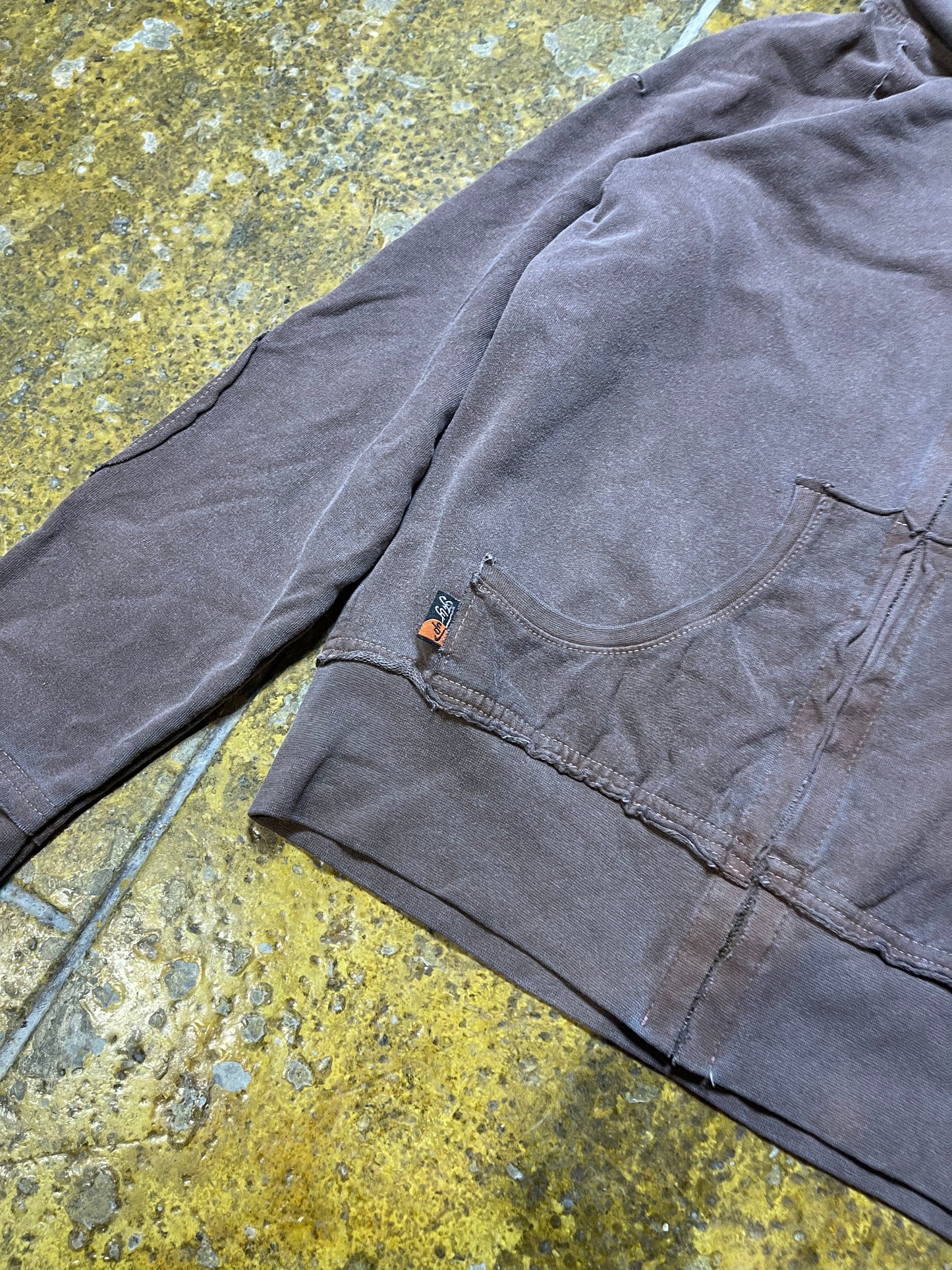 Fly Up Zip Through Hoodie Brown 2000s y2k - XS