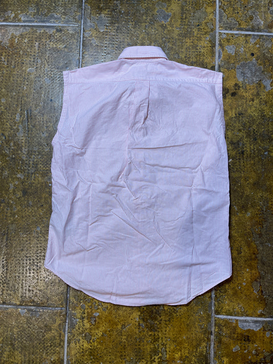 Ralph Lauren Sleeveless Shirt Zohan Style White Pink - S
