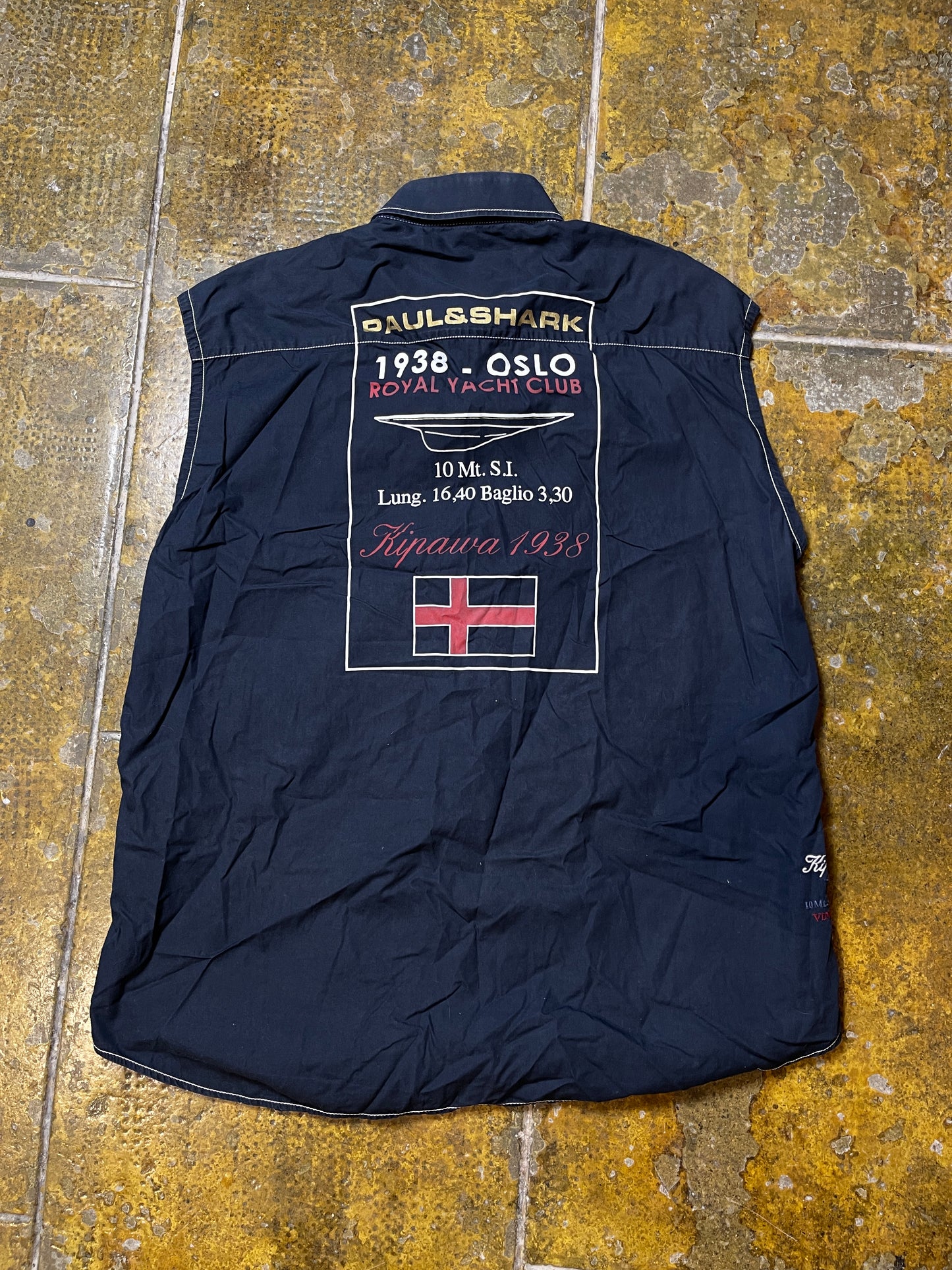 Paul & Shark Sleeveless Shirt Navy 2000s y2k - XL/XXL