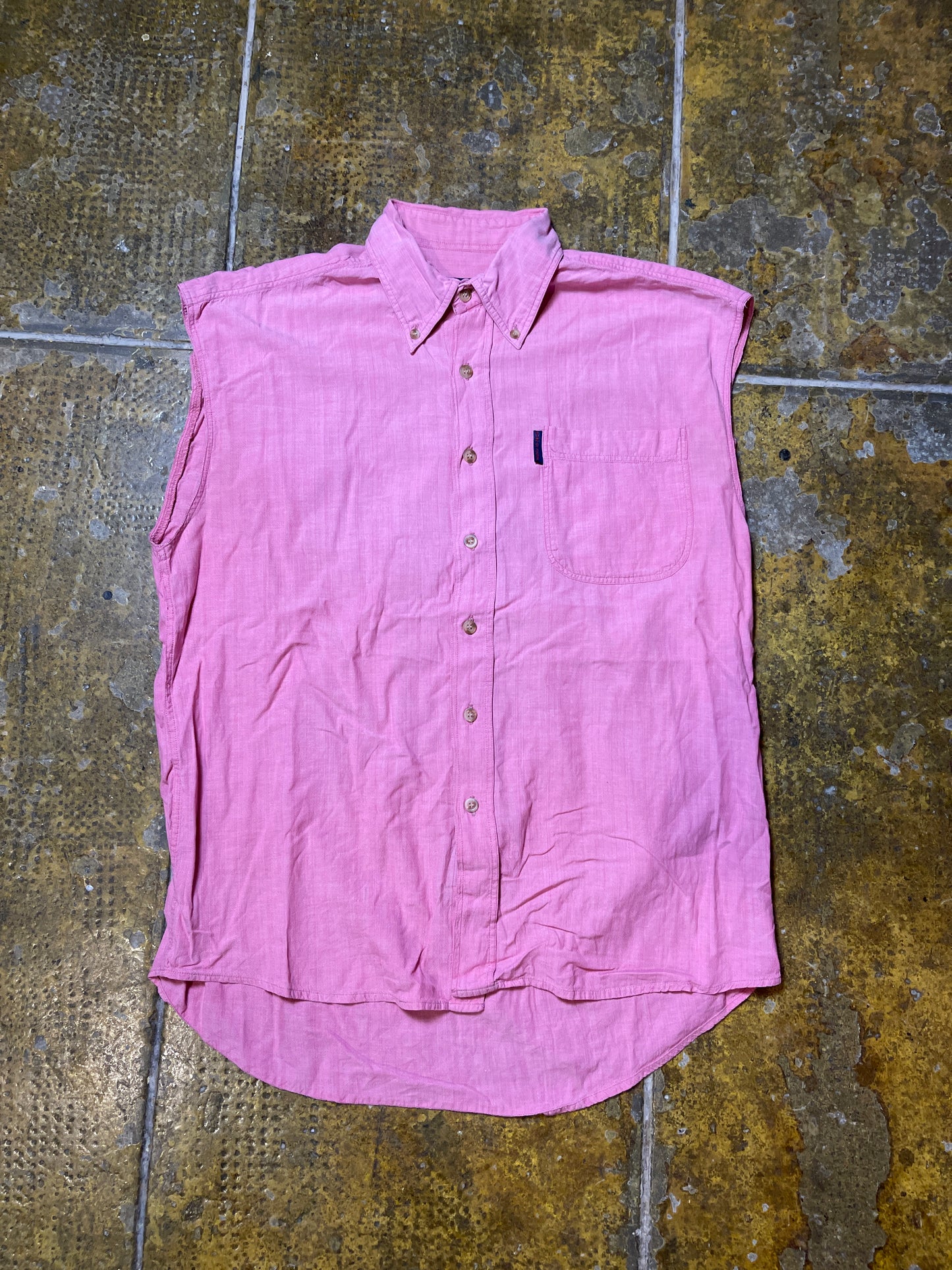 VIntage Kappa Sleeveless Shirt Pink White - M