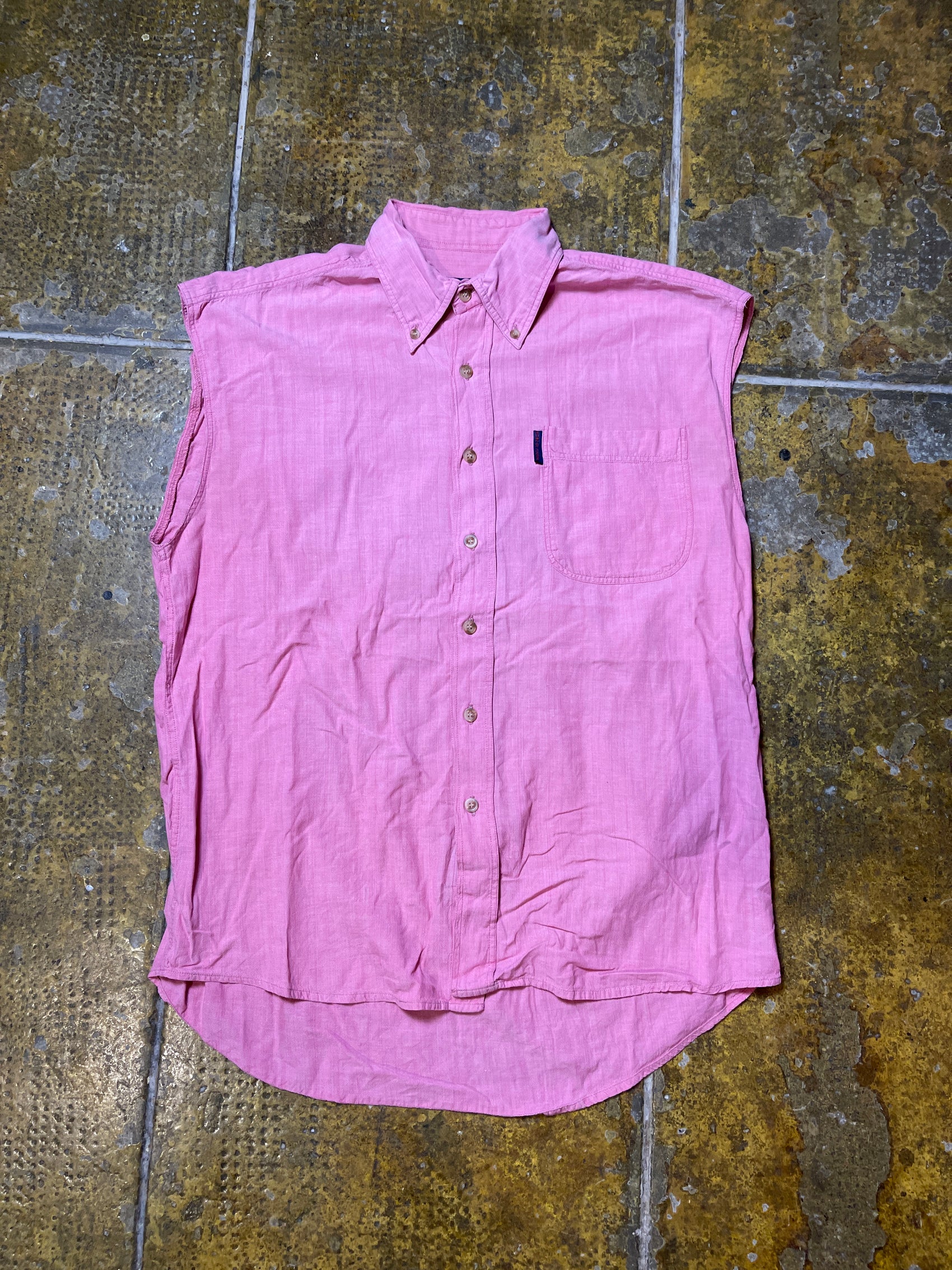 VIntage Kappa Sleeveless Shirt Pink White - M