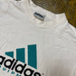 Vintage Adidas Equipment T-Shirt White Turquoise 1990s - L