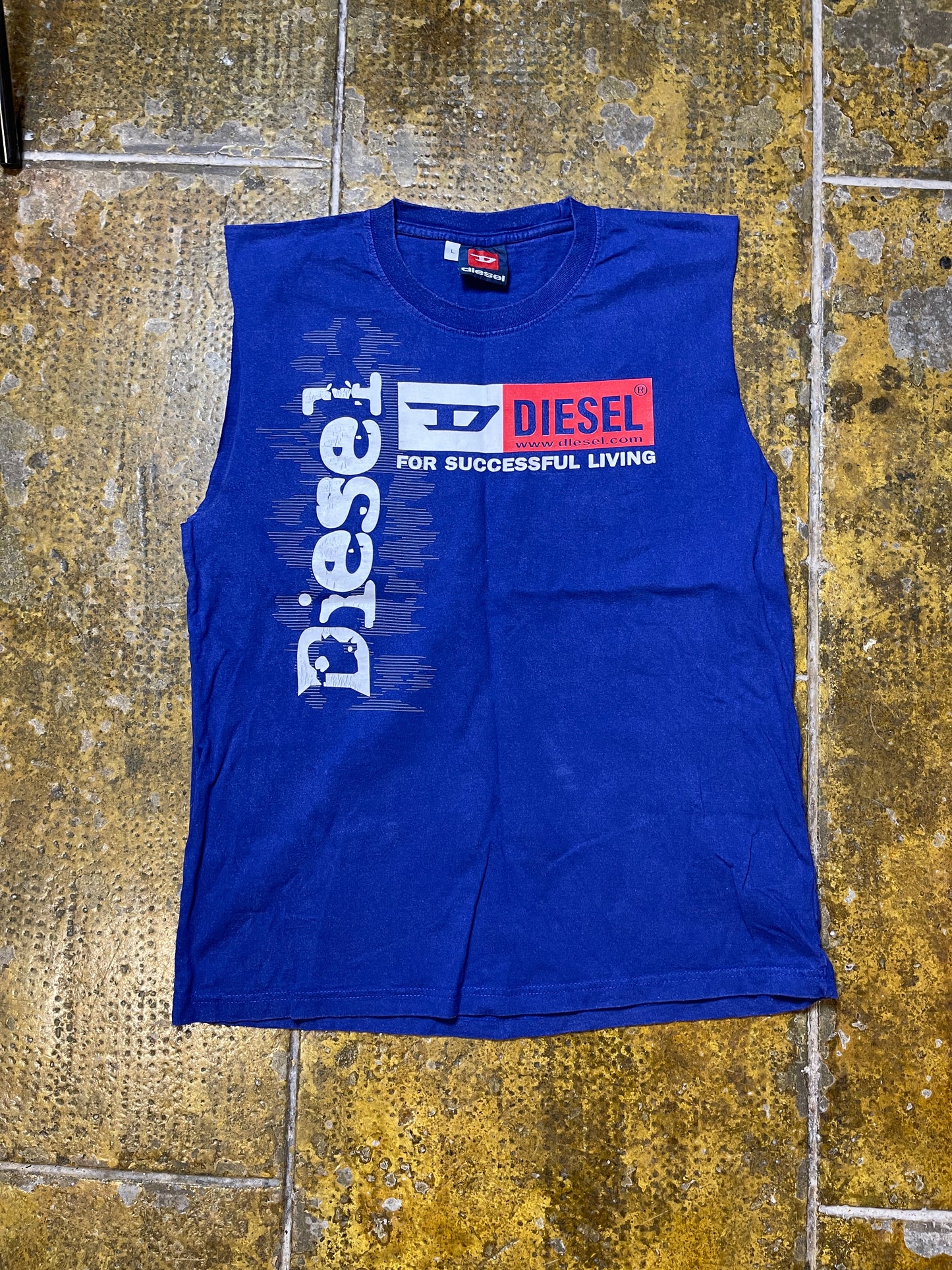 Diesel Tank Top Blue 2000s y2k - L