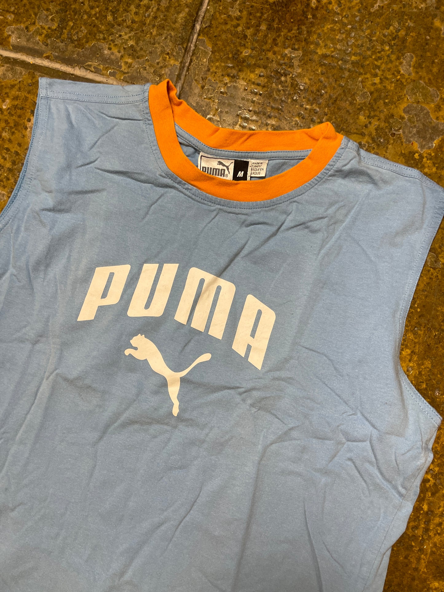 Puma Tank Top Blue Orange 2000s y2k - M