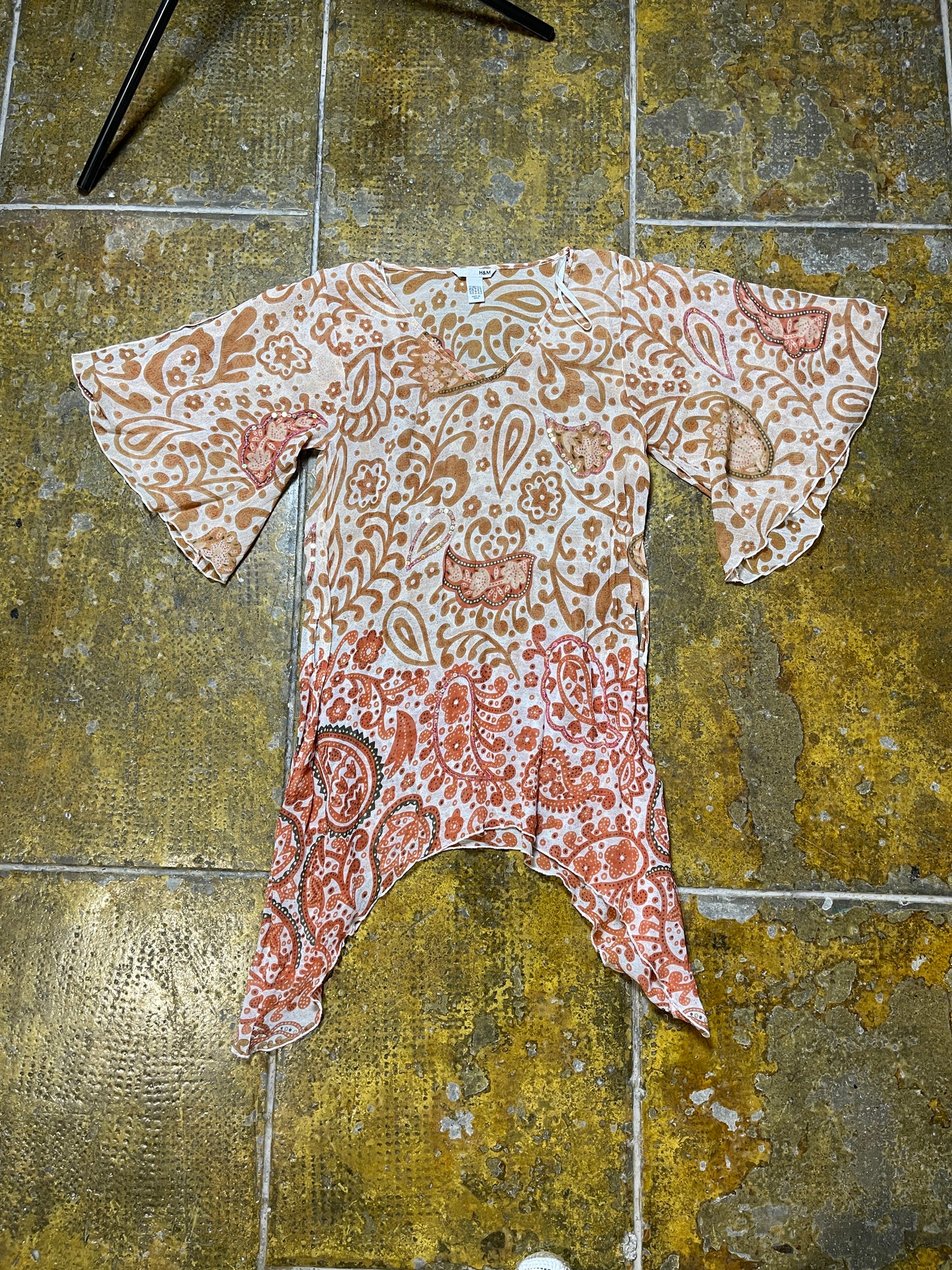 H&M Short Sleeve See Through Summer Dress Multicolor 2000s y2k Fairy - XS