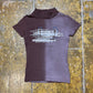 Adolfo Dominguez Short Sleeve Top Brown 2000s y2k - S