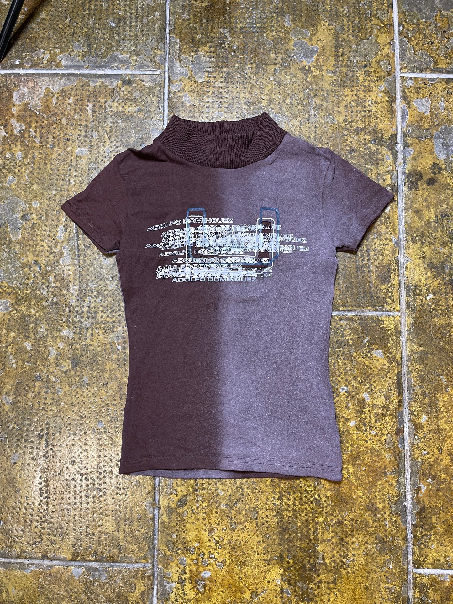 Adolfo Dominguez Short Sleeve Top Brown 2000s y2k - S