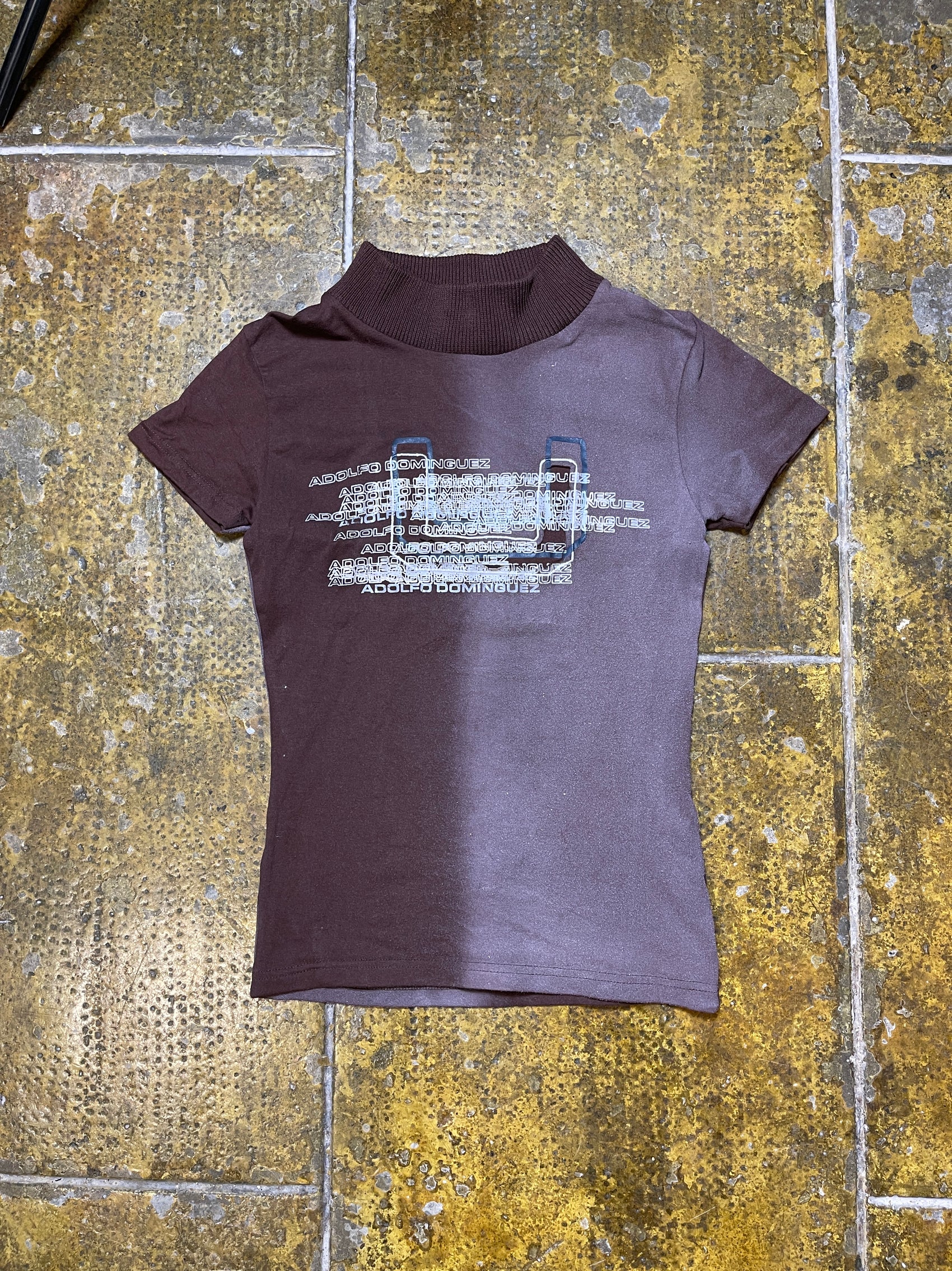 Adolfo Dominguez Short Sleeve Top Brown 2000s y2k - S