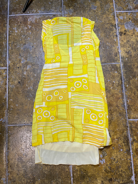 Miss Sixty Sleeveless Summer Dress Yellow 2000s y2k - L