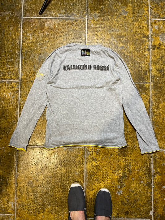 Valentino Rossi Long Sleeve Gray Yellow 2000s y2k - M