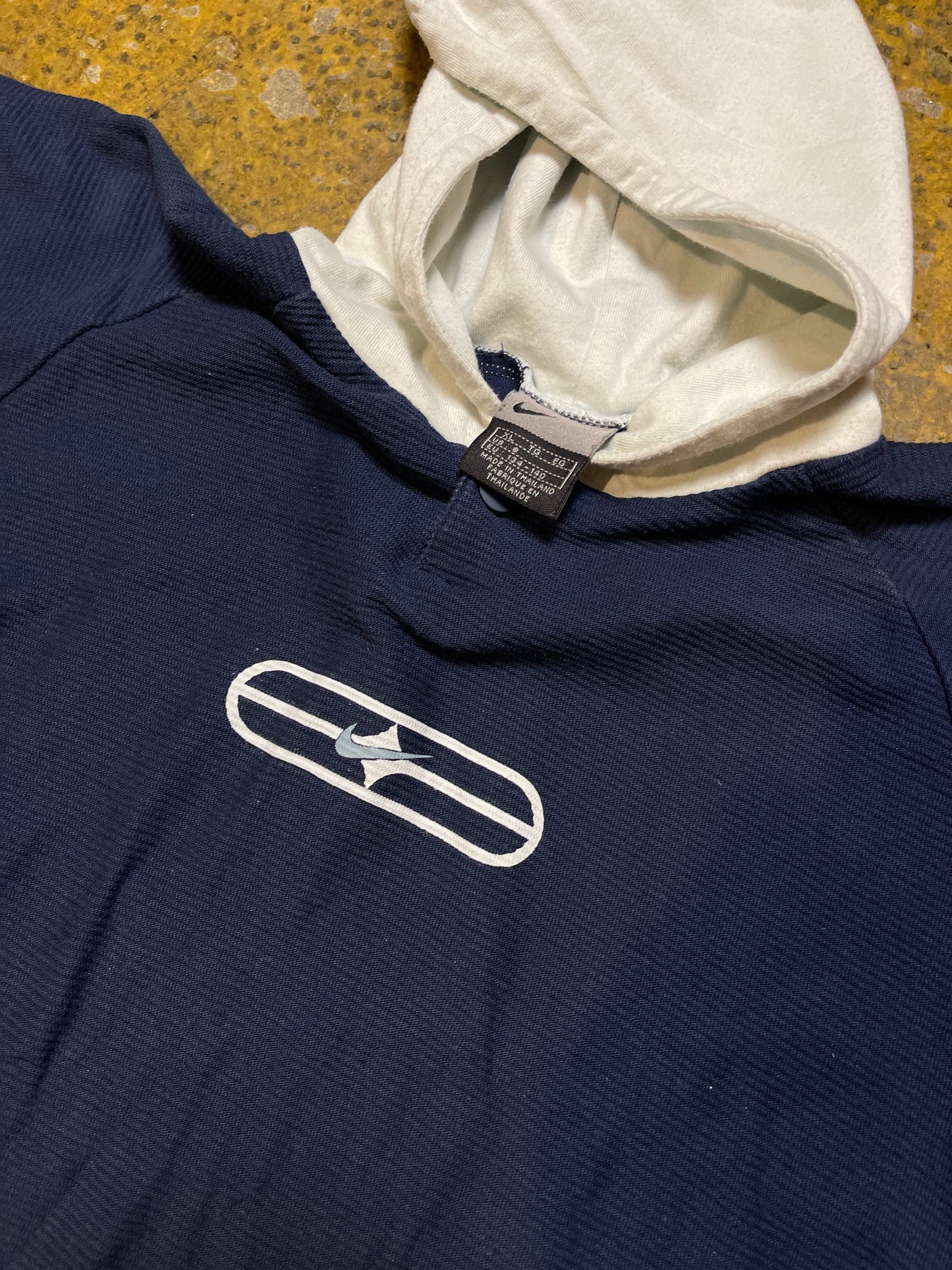 Nike Short Sleeve Top Hoodie Navy 1990s - XS
