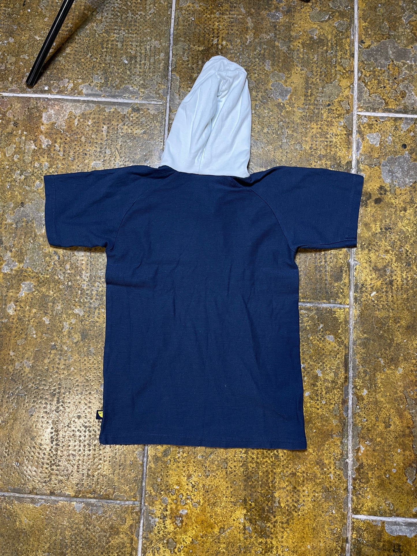 Nike Short Sleeve Top Hoodie Navy 1990s - XS