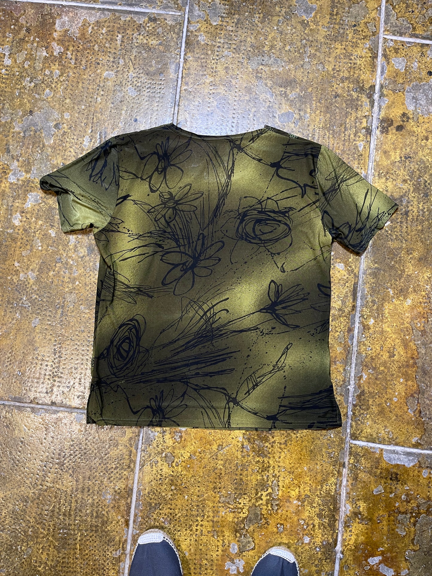 Green Short Sleeve Top Shiny 2000s y2k - XL