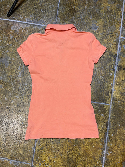 Tommy Hilfiger Short Sleeve Polo Top Orange 2000s y2k - XS