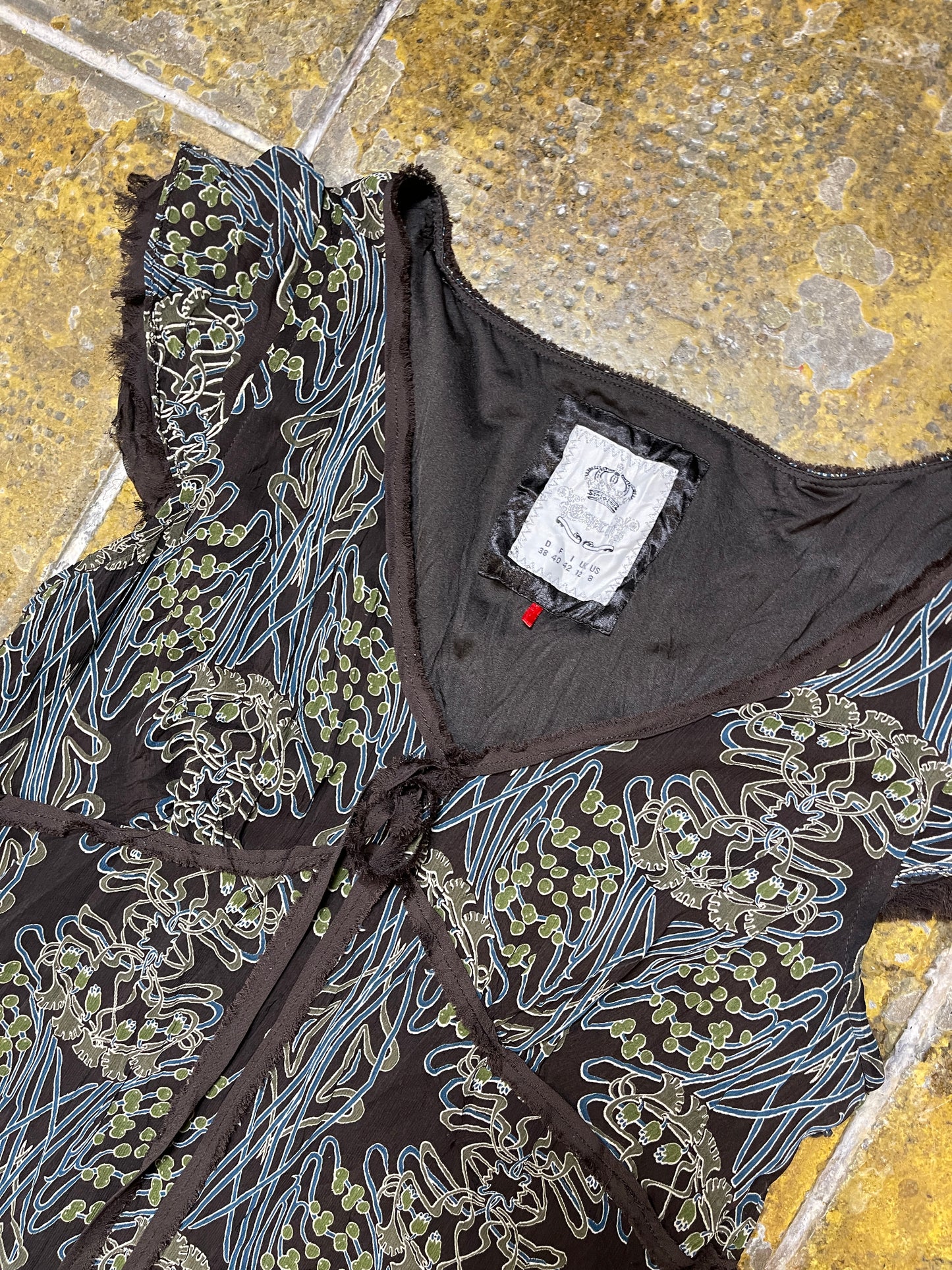 Esprit Short Sleeve Dress Summer Brown 2000s y2k Fairy - M