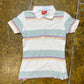 Fly Emirates Short Sleeve Polo Top White Multicolor 2000s y2k - XS