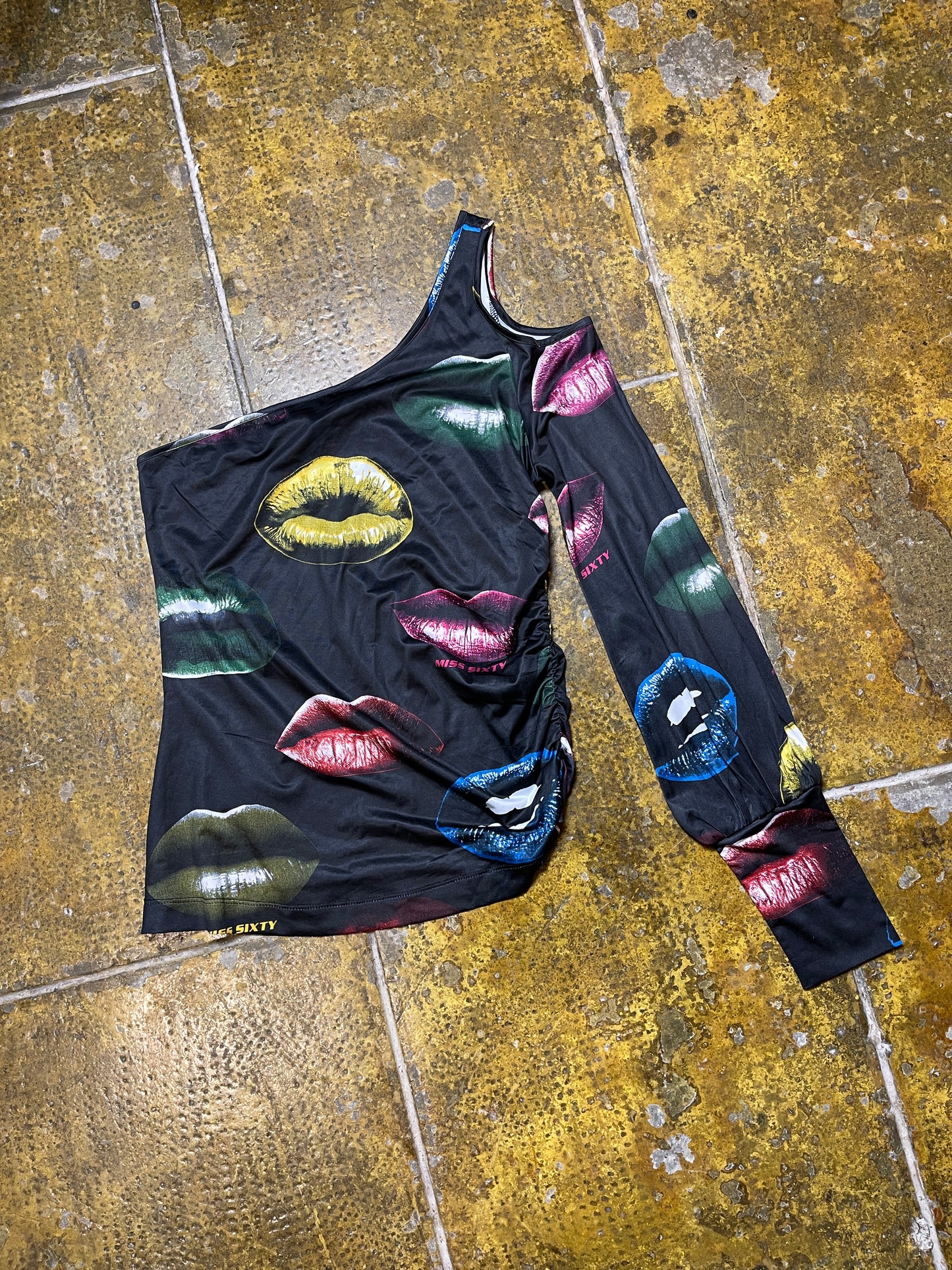 Miss Sixty Long Sleeve Top Black Multicolor 2000s y2k - M