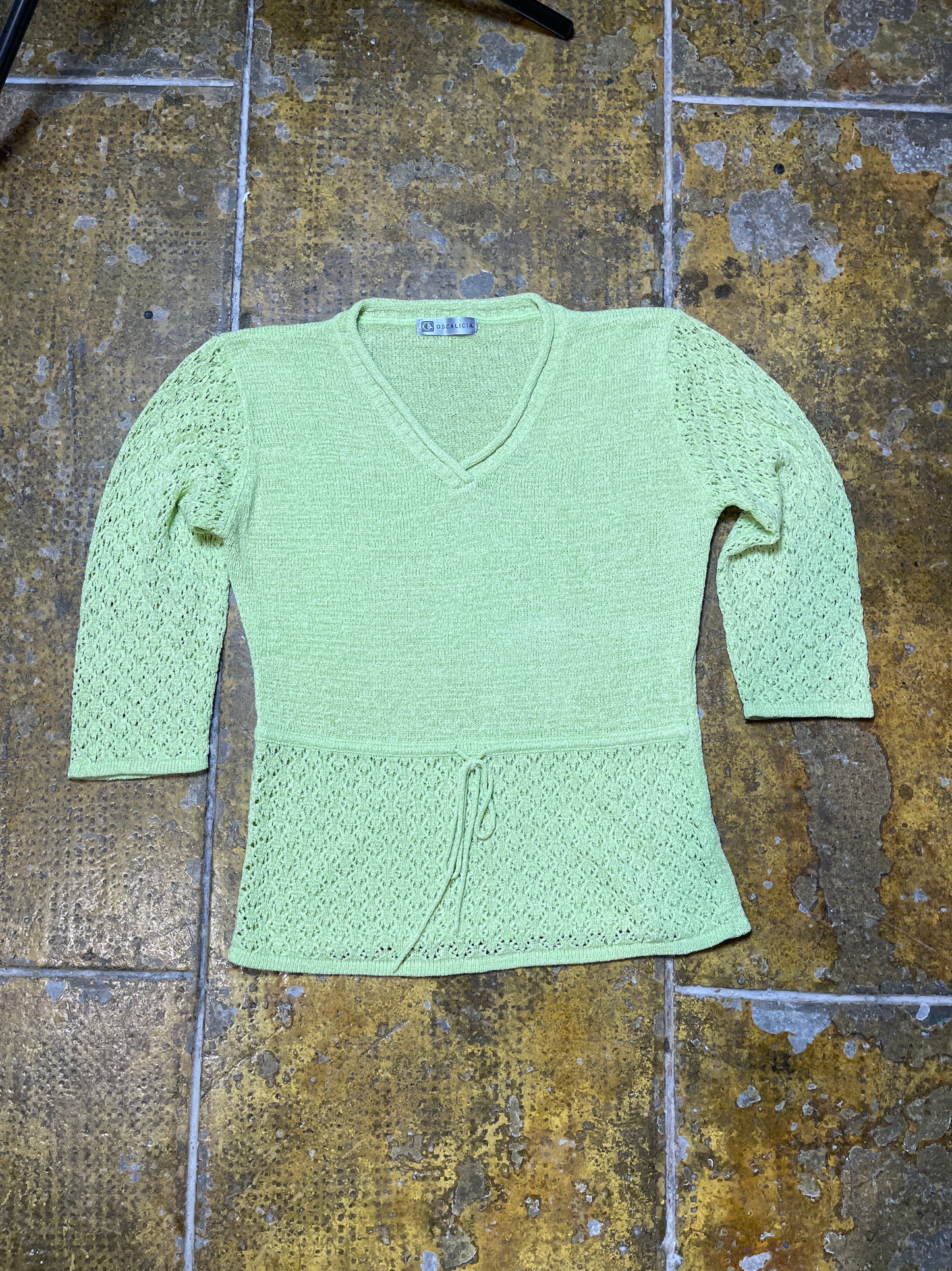 Oscalica Knitted Summer Sweatshirt Green - L