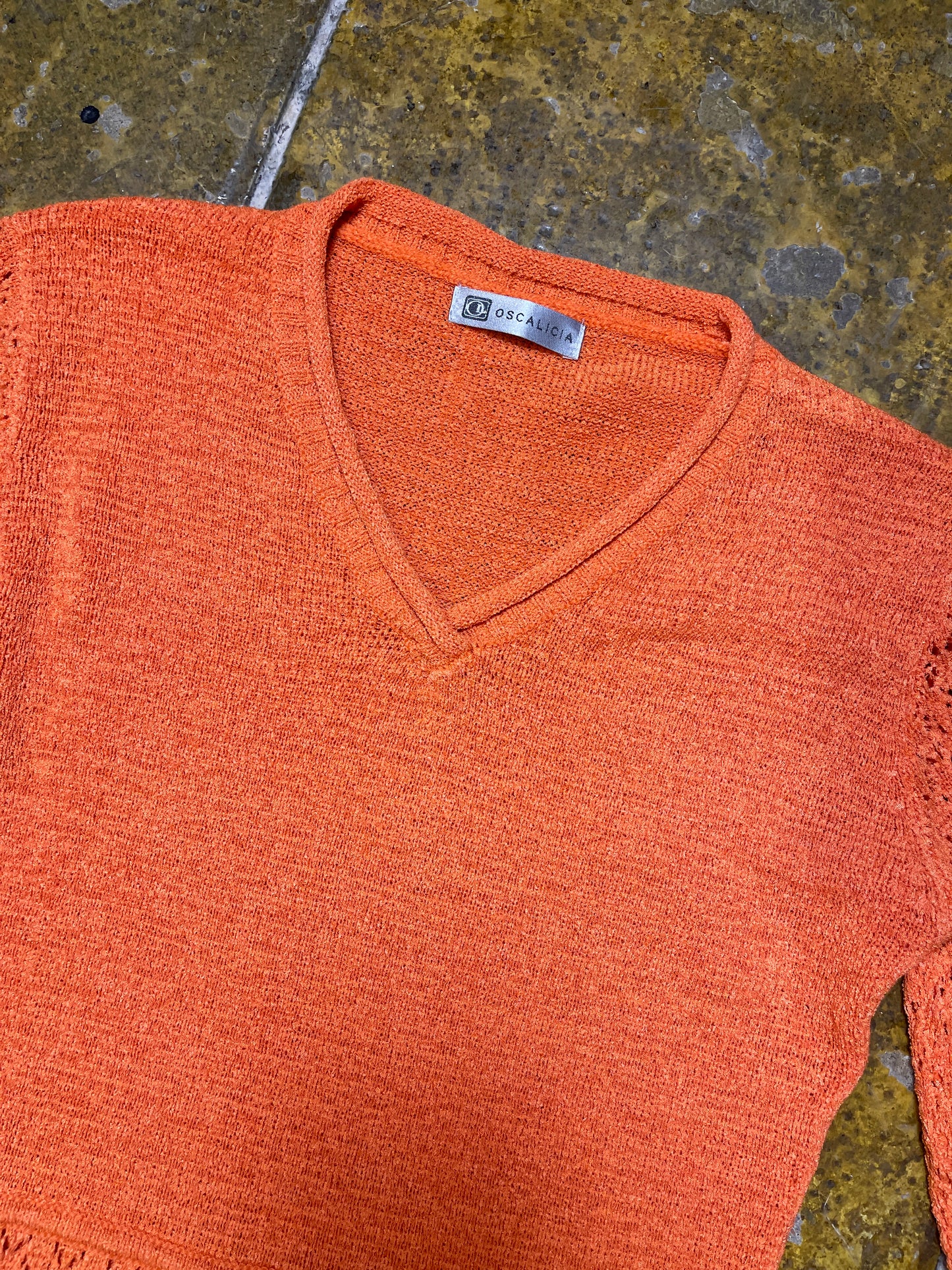Oscalica Knitted Summer Sweatshirt Orange - L