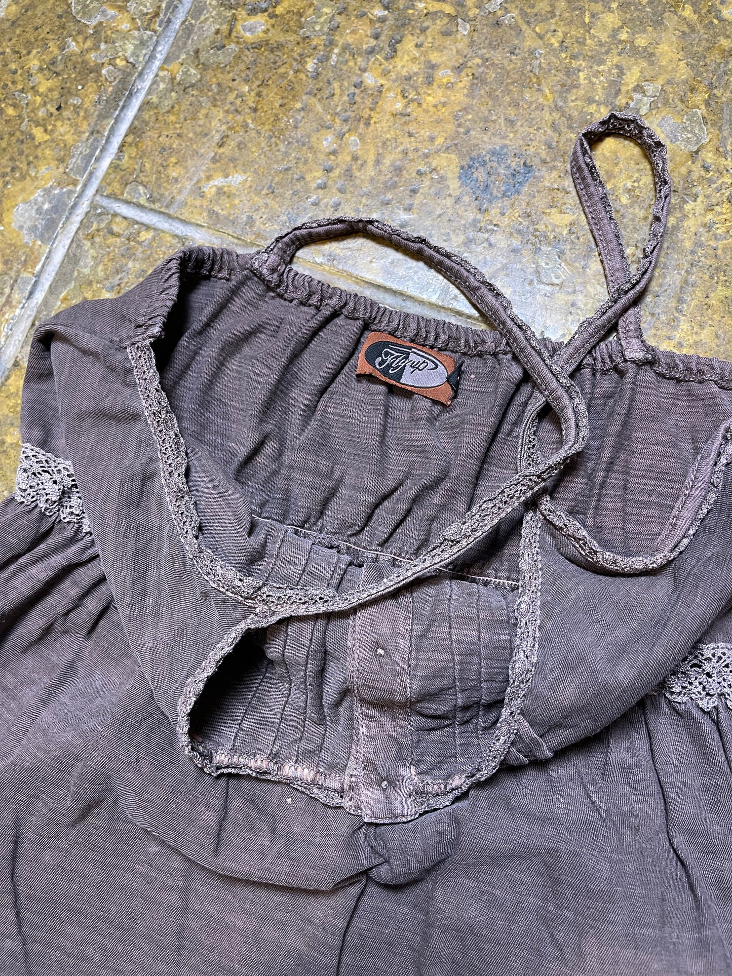 Fly Up Sleeveless Top Brown 2000s y2k - M