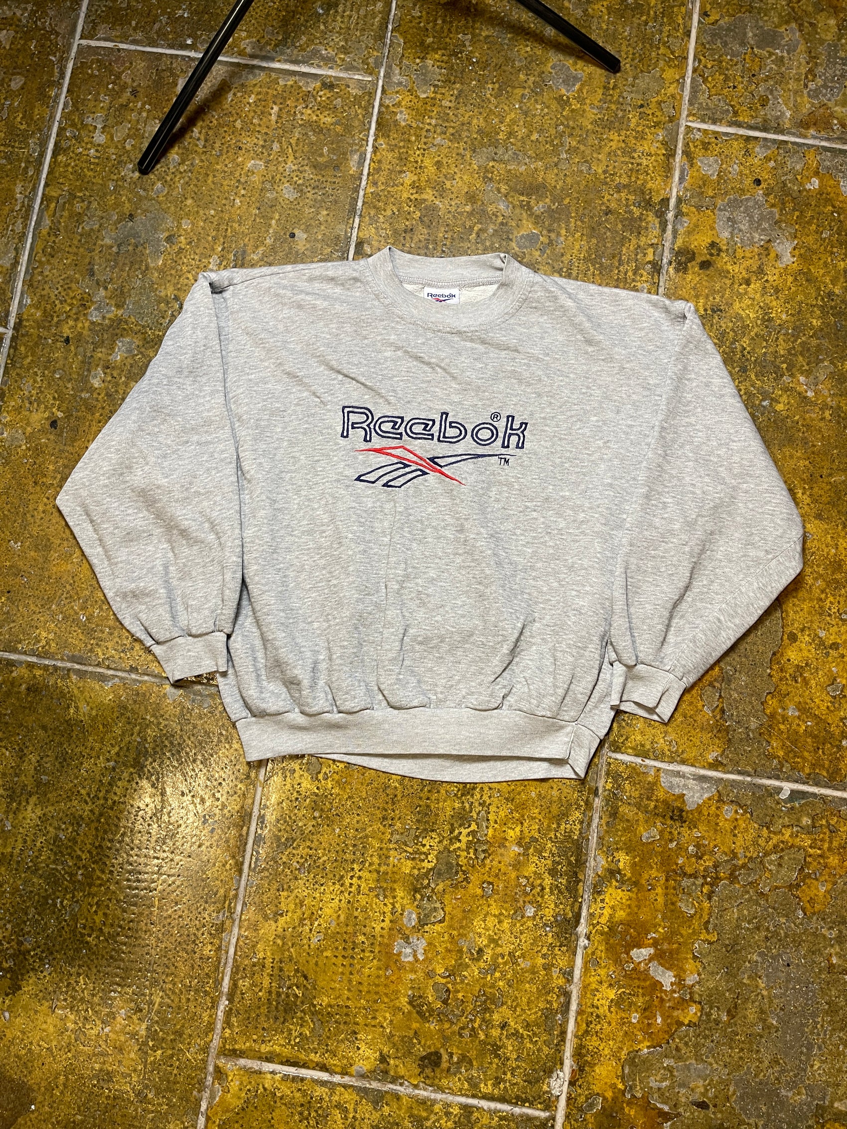 Vintage Reebok Sweatshirt Gray 1990s - M