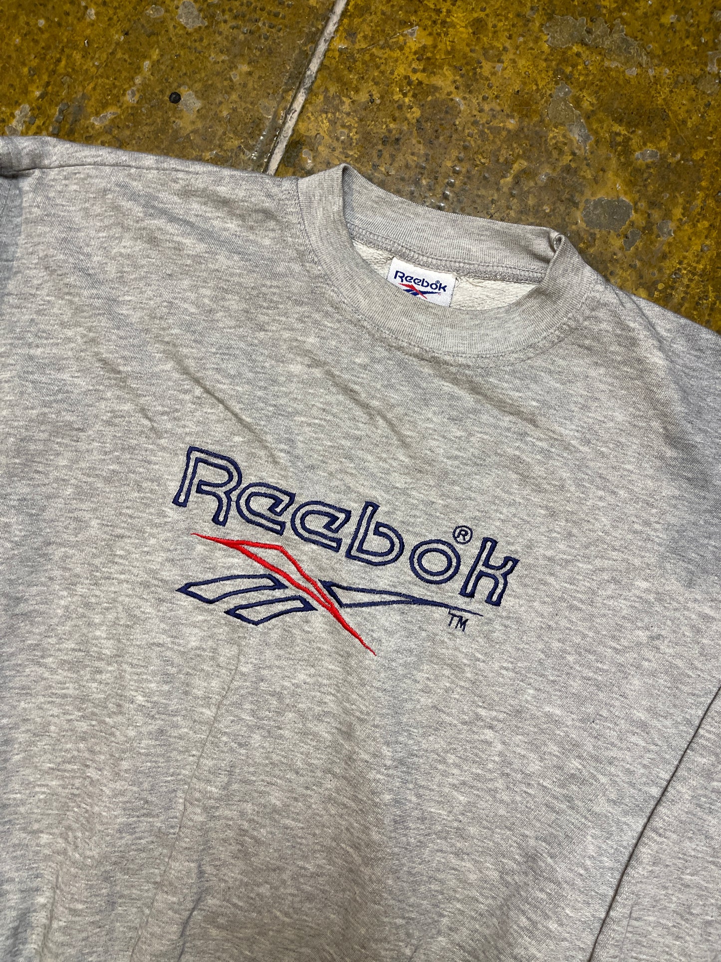 Vintage Reebok Sweatshirt Gray 1990s - M