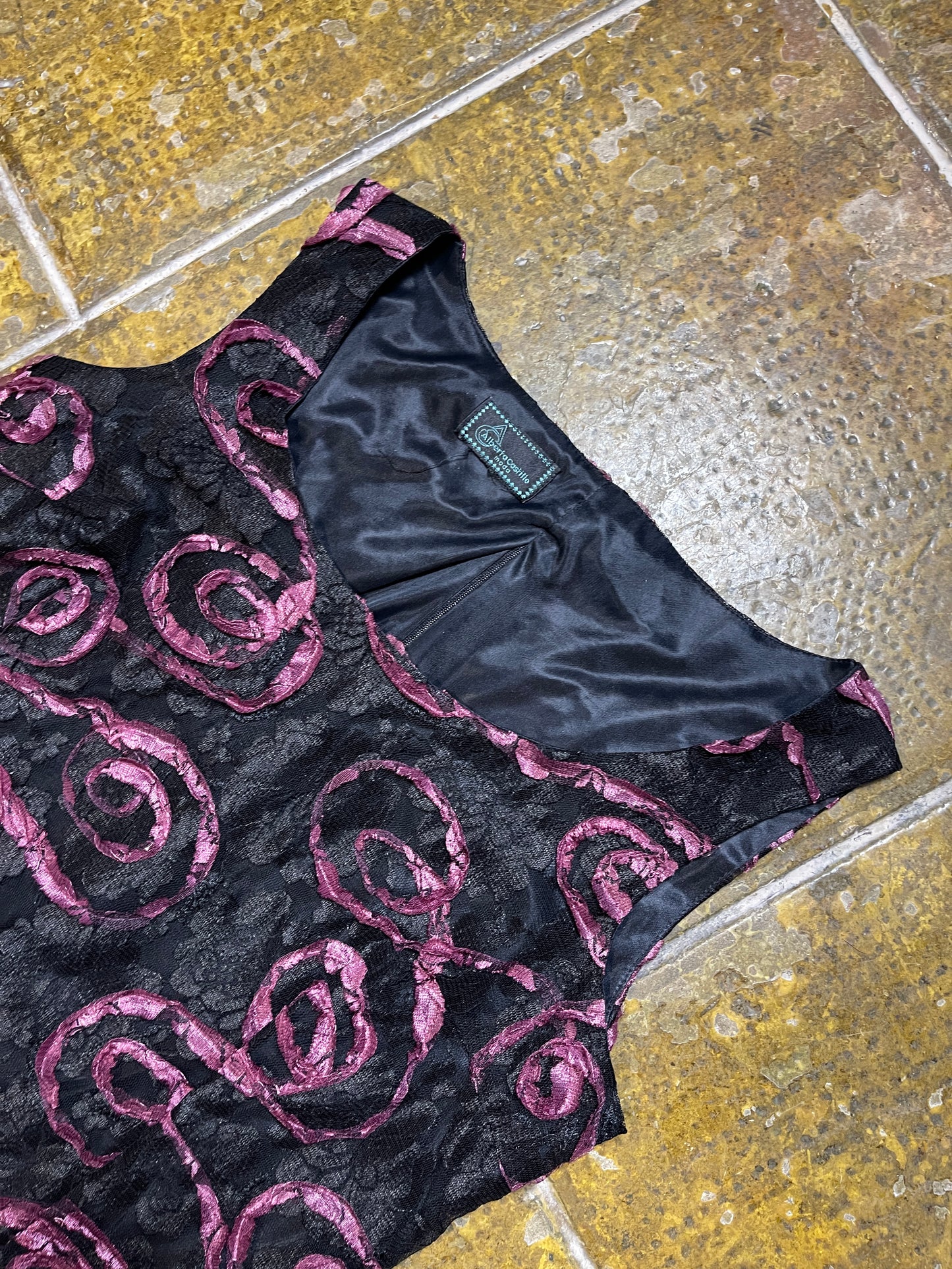 Alberta Castillo Sleeveless Top Black Purple 2000s y2k - XXL