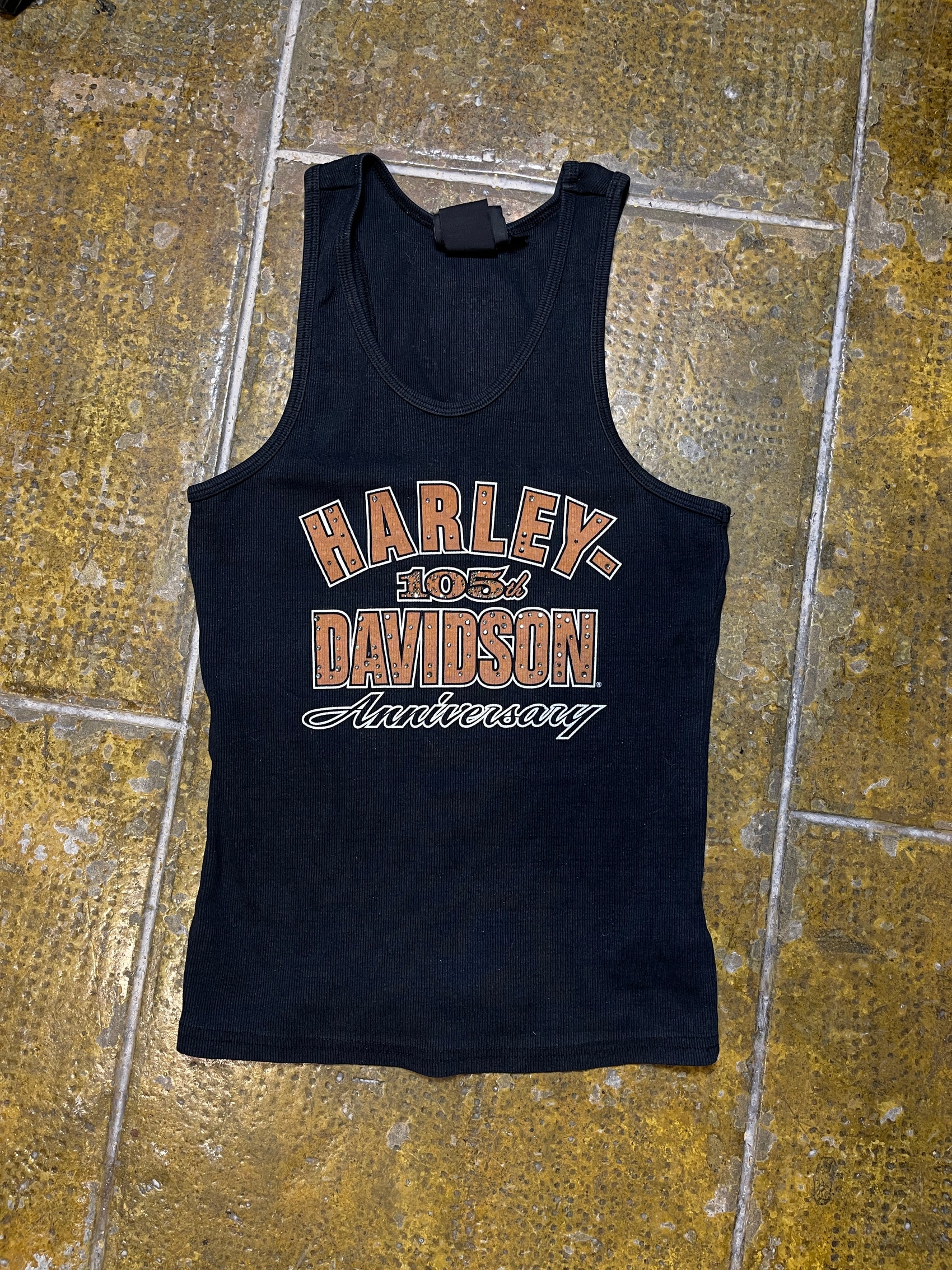 Harley Davidson Sleeveless Biker Top Black 2008 - M