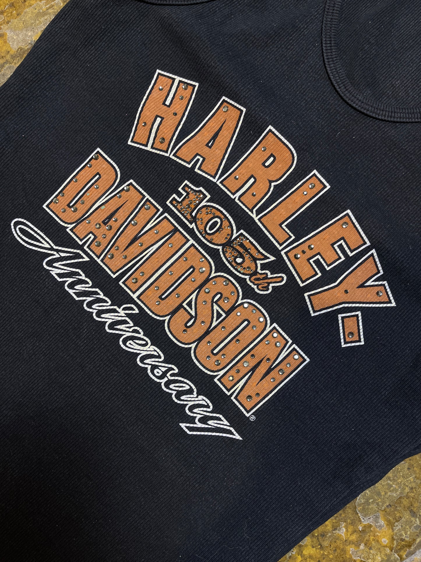 Harley Davidson Sleeveless Biker Top Black 2008 - M