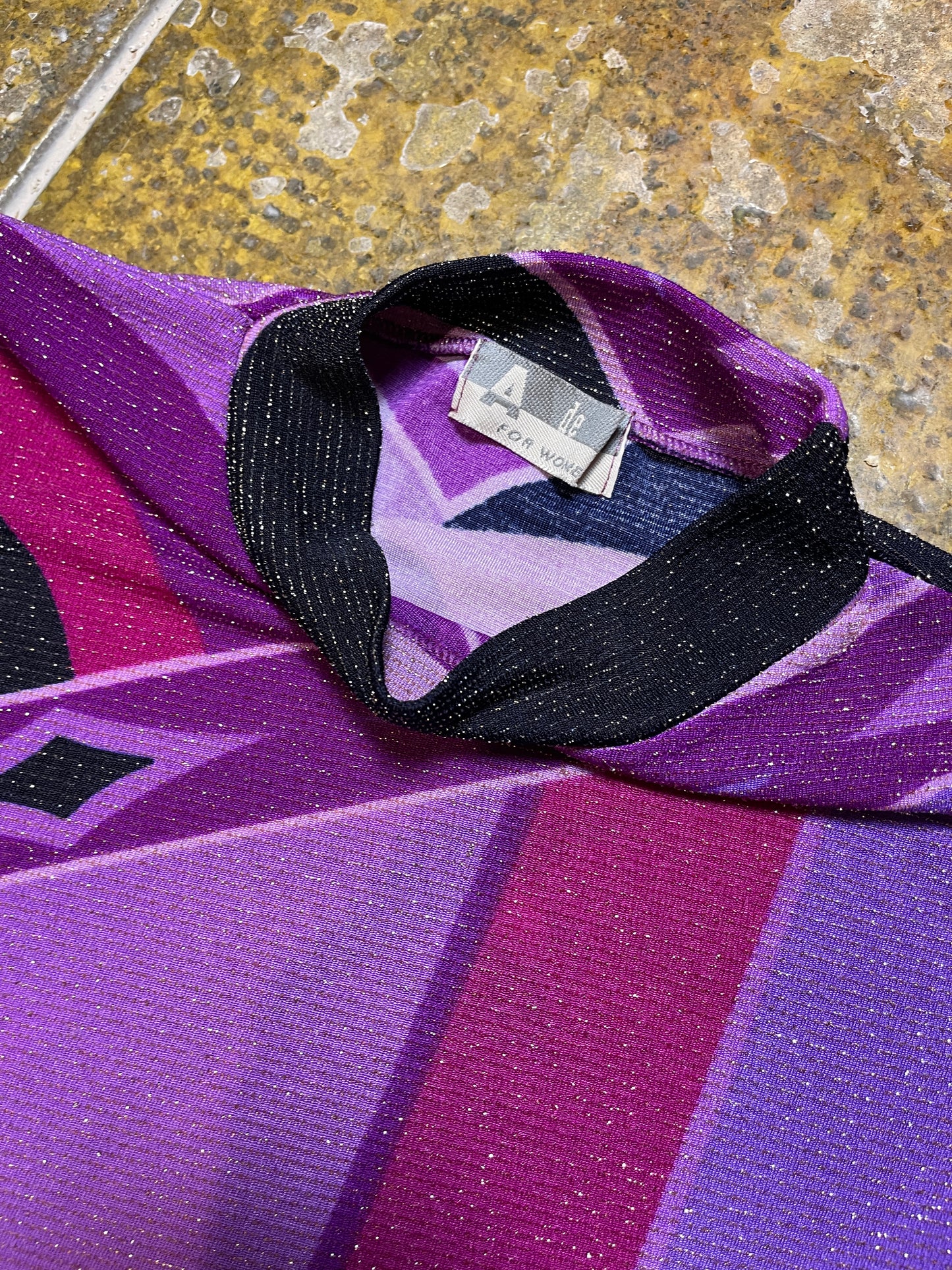 A de T Sleeveless Top Purple Black 2000s y2k Metallic - M
