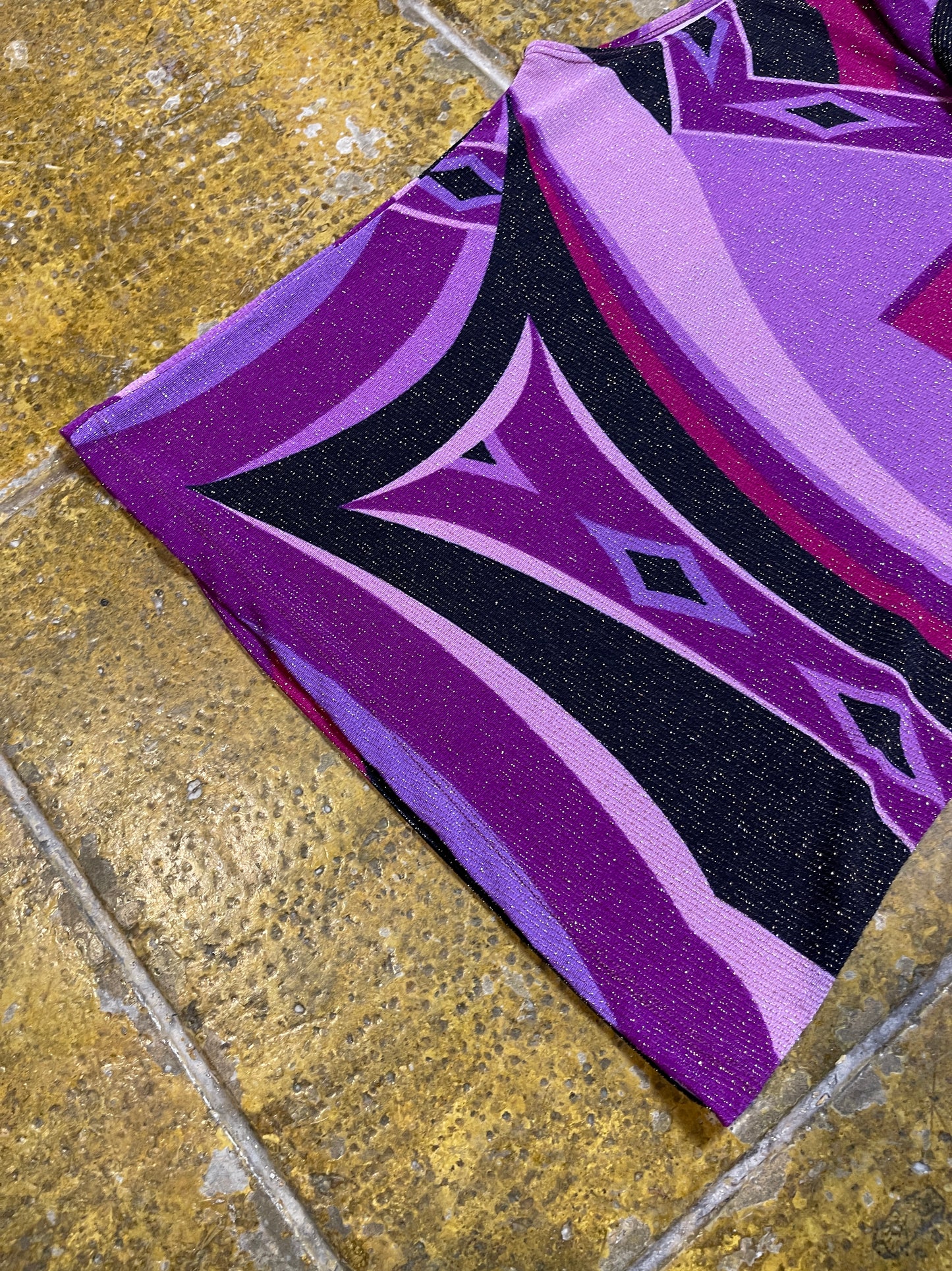 A de T Sleeveless Top Purple Black 2000s y2k Metallic - M