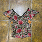 Short Sleeve Top Floral Multicolor Fairy - M