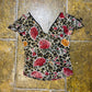 Short Sleeve Top Floral Multicolor Fairy - M