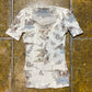 Harley Davidson See Through Short Sleeve Top Cream 2000s y2k Mad in USA - XS