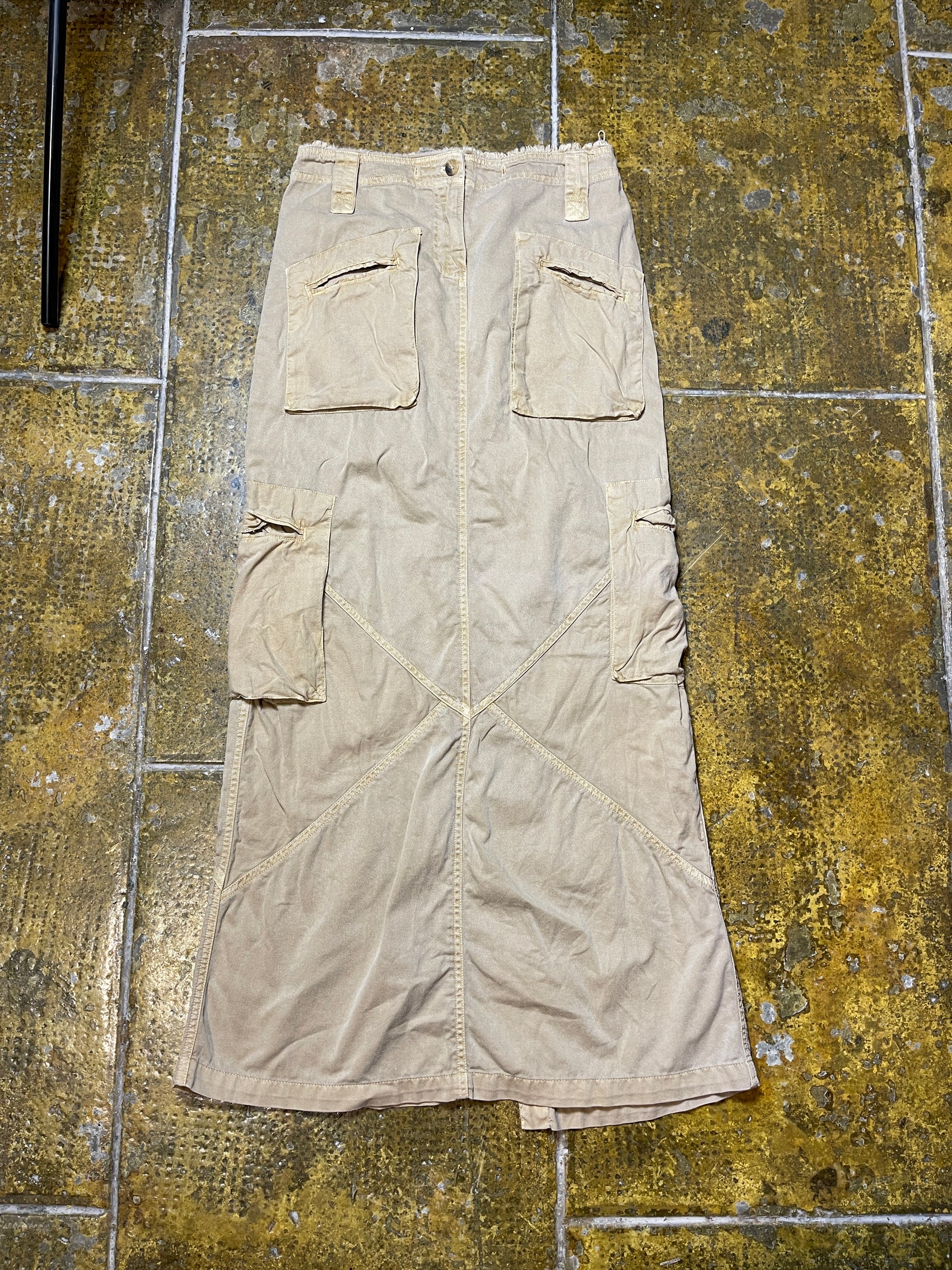 Vero Moda Beige Brown Long Cargo Skirt 2000s y2k - XS