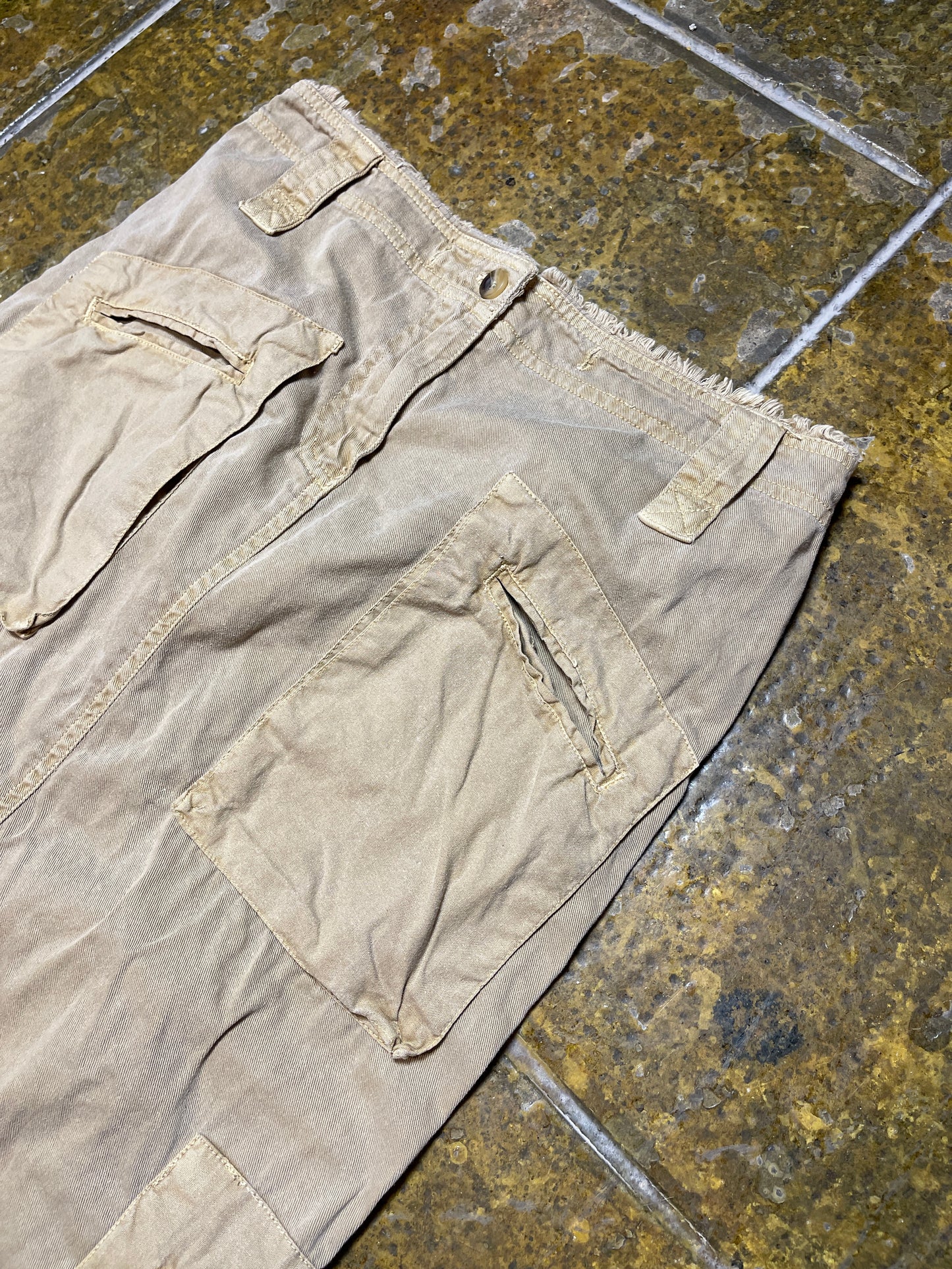 Vero Moda Beige Brown Long Cargo Skirt 2000s y2k - XS