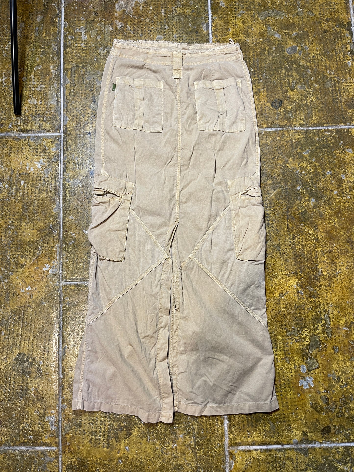 Vero Moda Beige Brown Long Cargo Skirt 2000s y2k - XS