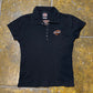 Harley Davidson New York Short Sleeve Polo Top Black 2000s y2k - M